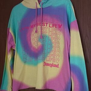Disneyland Tie-Dye Lightweight Hoodie - Pink, Blue, Yellow. NWOT